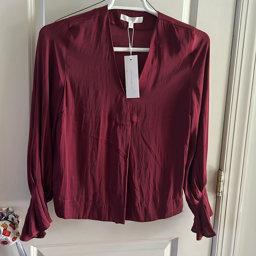ADYSON PARKER Bordeaux Blouse long sleeve M NWT
